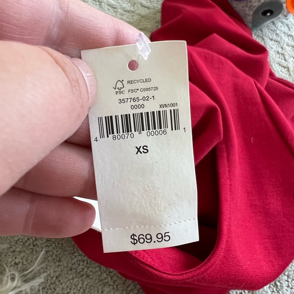 NWT Gap Short-Sleeve Red Knee-Length Pencil Dress Size XS - Picture 3 of 3